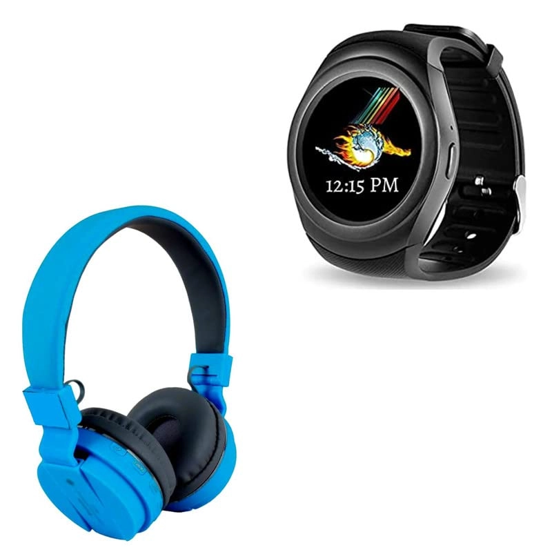 On-Ear Bluetooth Wireless Headphone + M9 Smart Watch Activity Tracker Band