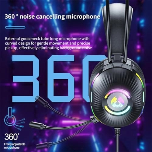 Gaming Headphones with Cat Ears Wired Headphone
