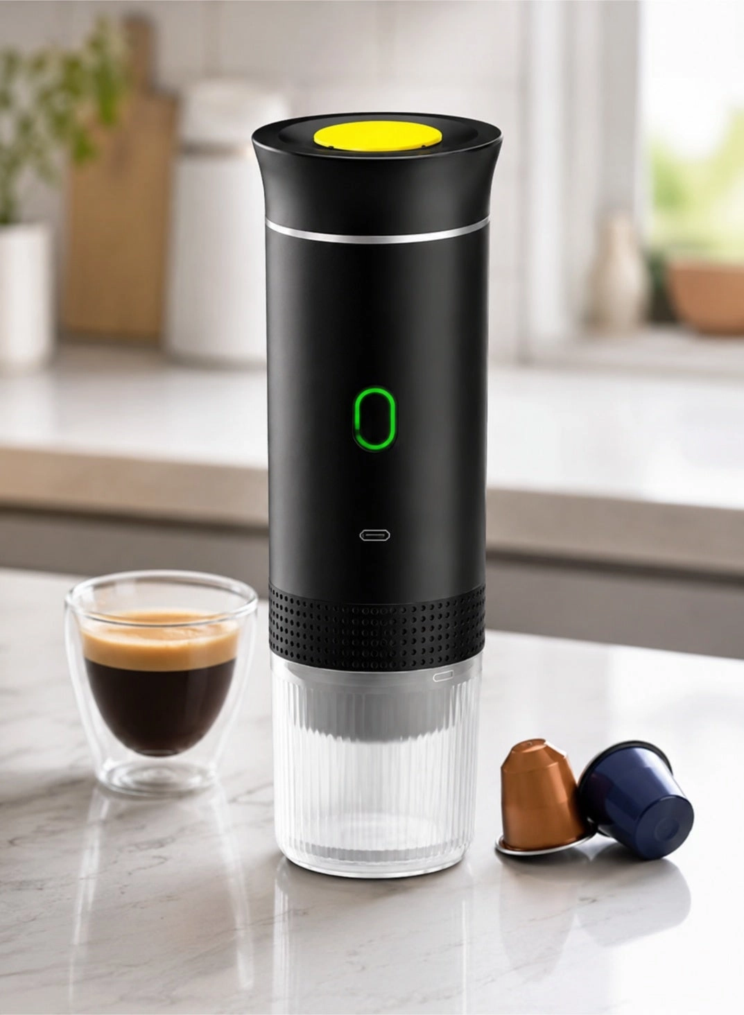 Portable Coffee Machine - 150 ml small capsule big capsule and ground coffee