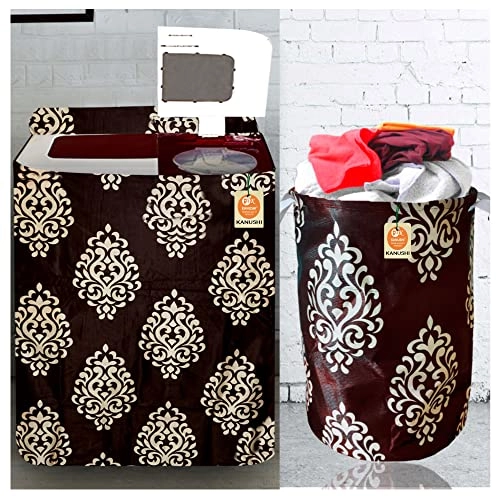 Top Load Semi Automatic Washing Machine Cover - 6 Kg 6.5 kg 7 kg 7.5 kg + Designer Laundry Bag