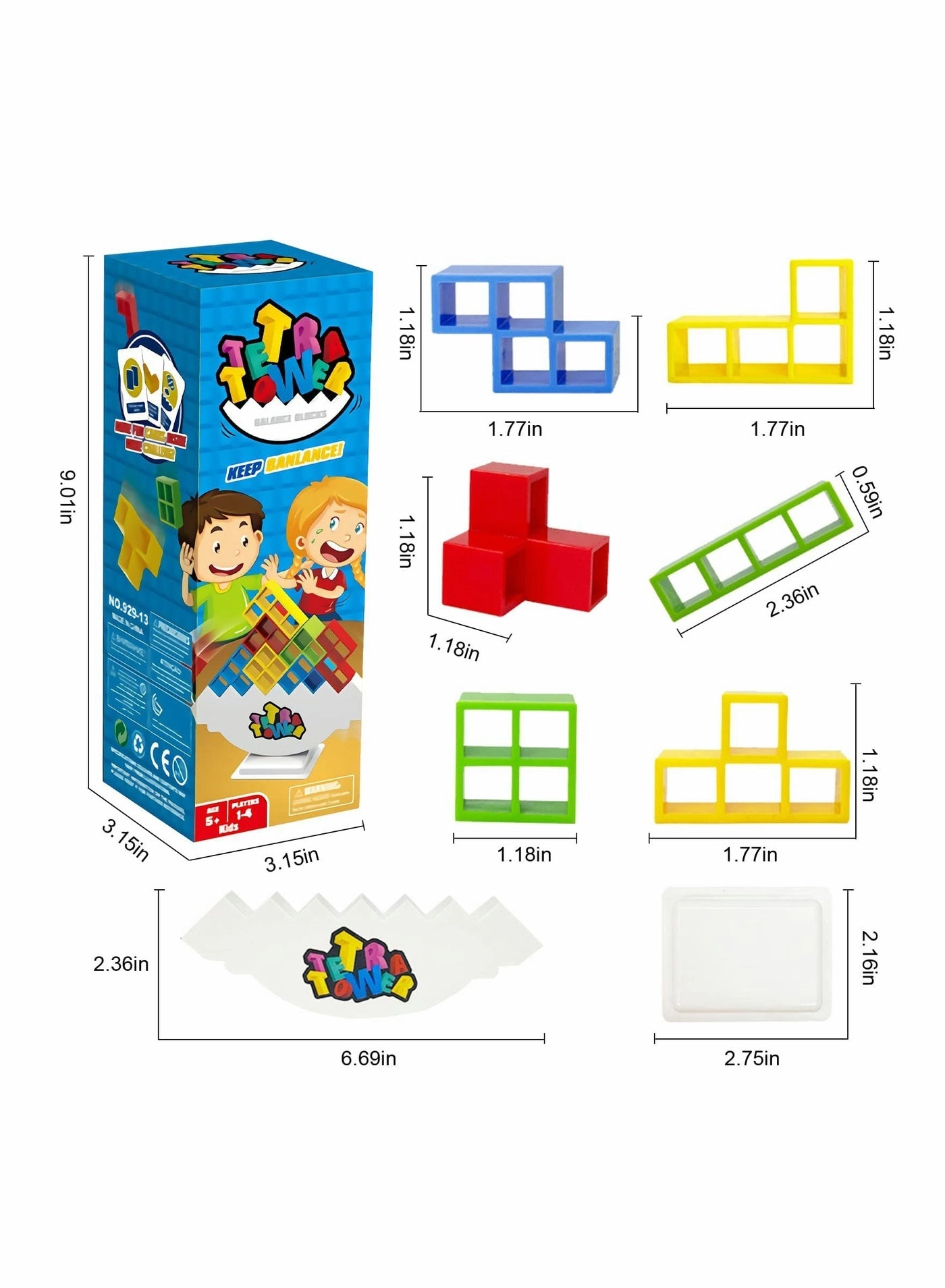 Tower Balance Game - 64Pcs 8 Shapes