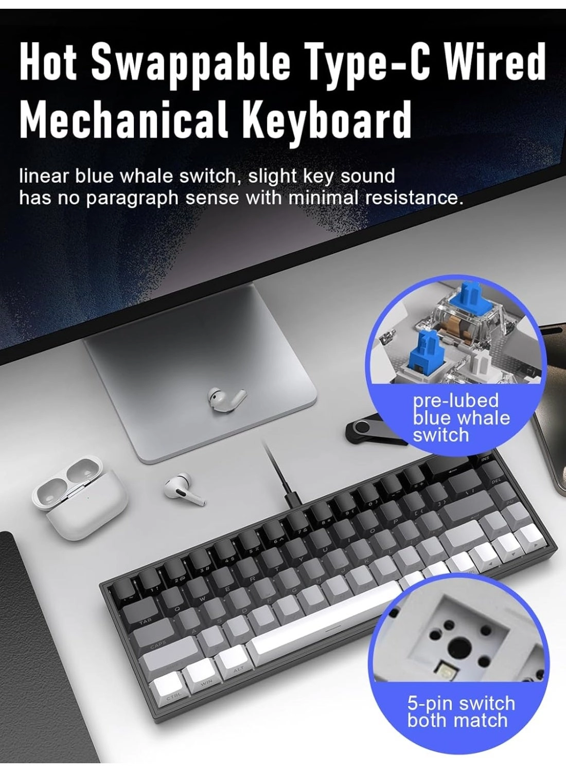 68-Key Mechanical Keyboard - Wired
