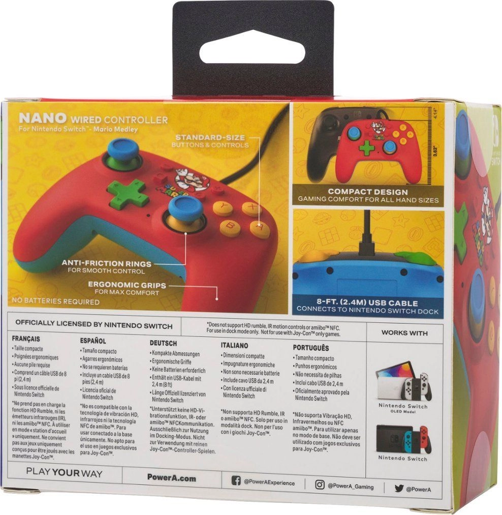 Nano Wired Controller - Red Nintendo Switch