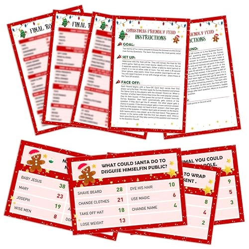 Christmas Friendly Feud Game - 20 cards 18 years and up