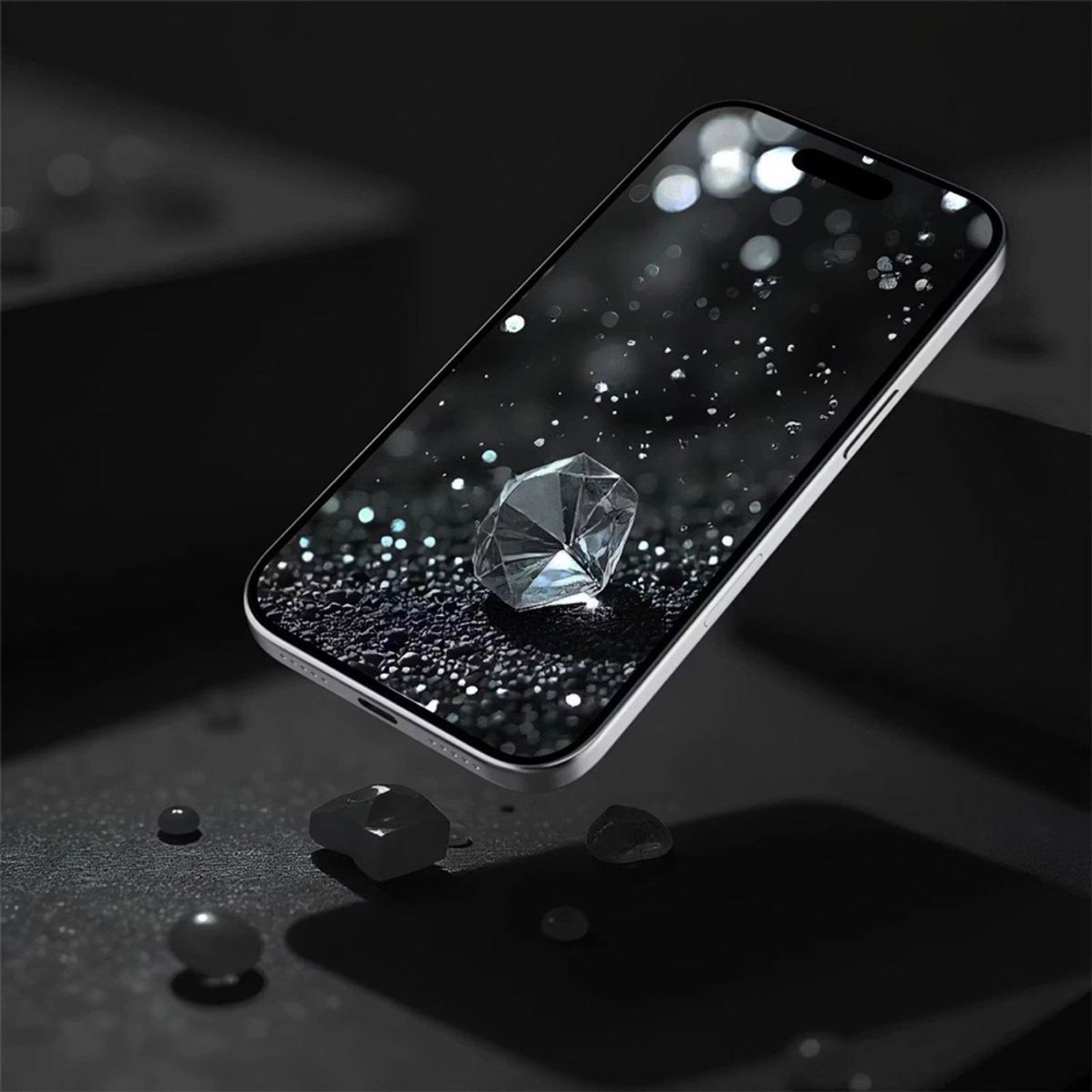 Privacy DiamondLike Carbon Screen Protector for iPhone 17 Pro Max