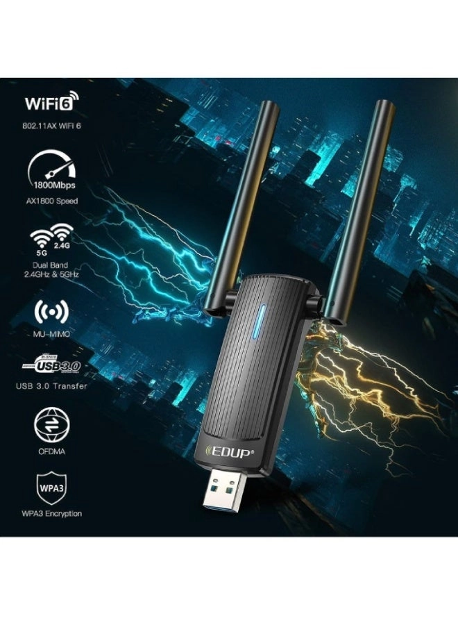 USB WiFi 6 Adapter - Dual Band USB 3.0 Wireless