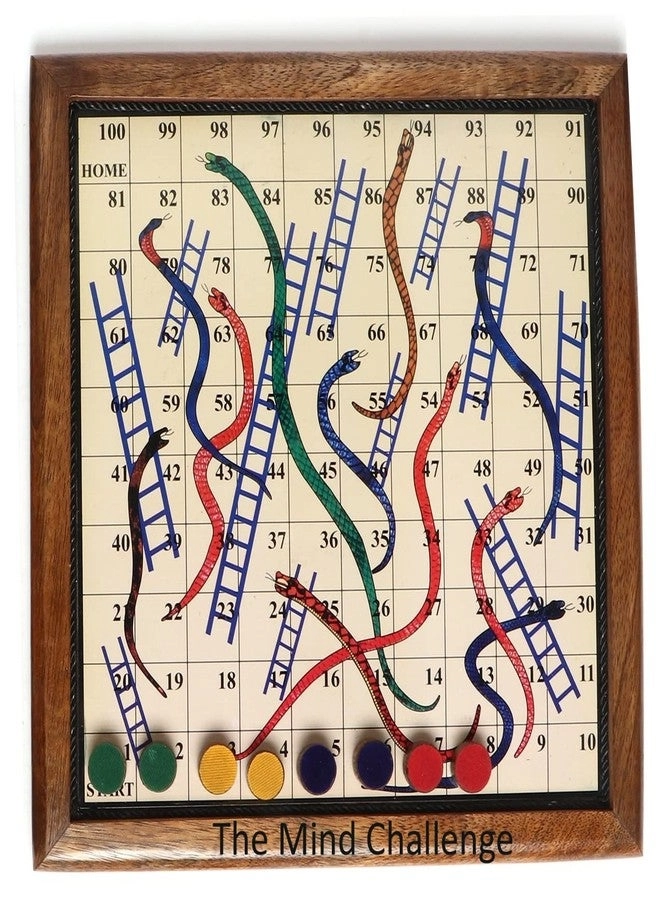 Handmade Wooden Snake% ladders - Magnetic Travel
