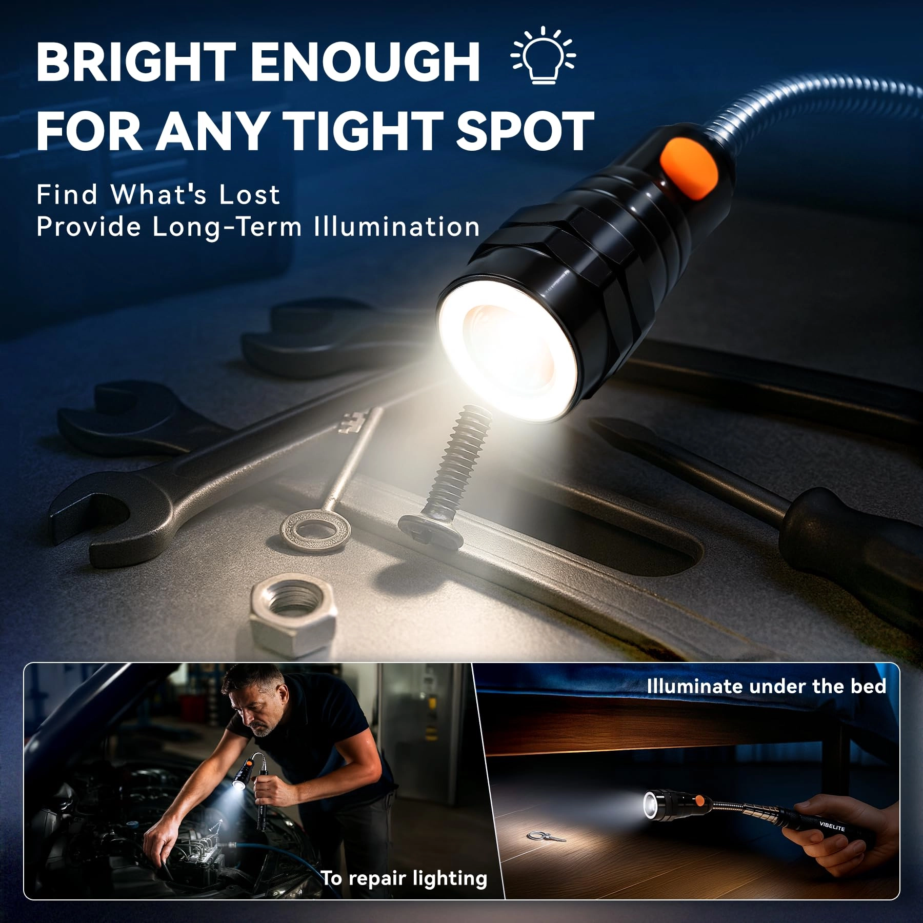 Extendable Magnetic Flashlight - Telescoping Magnet 200lm