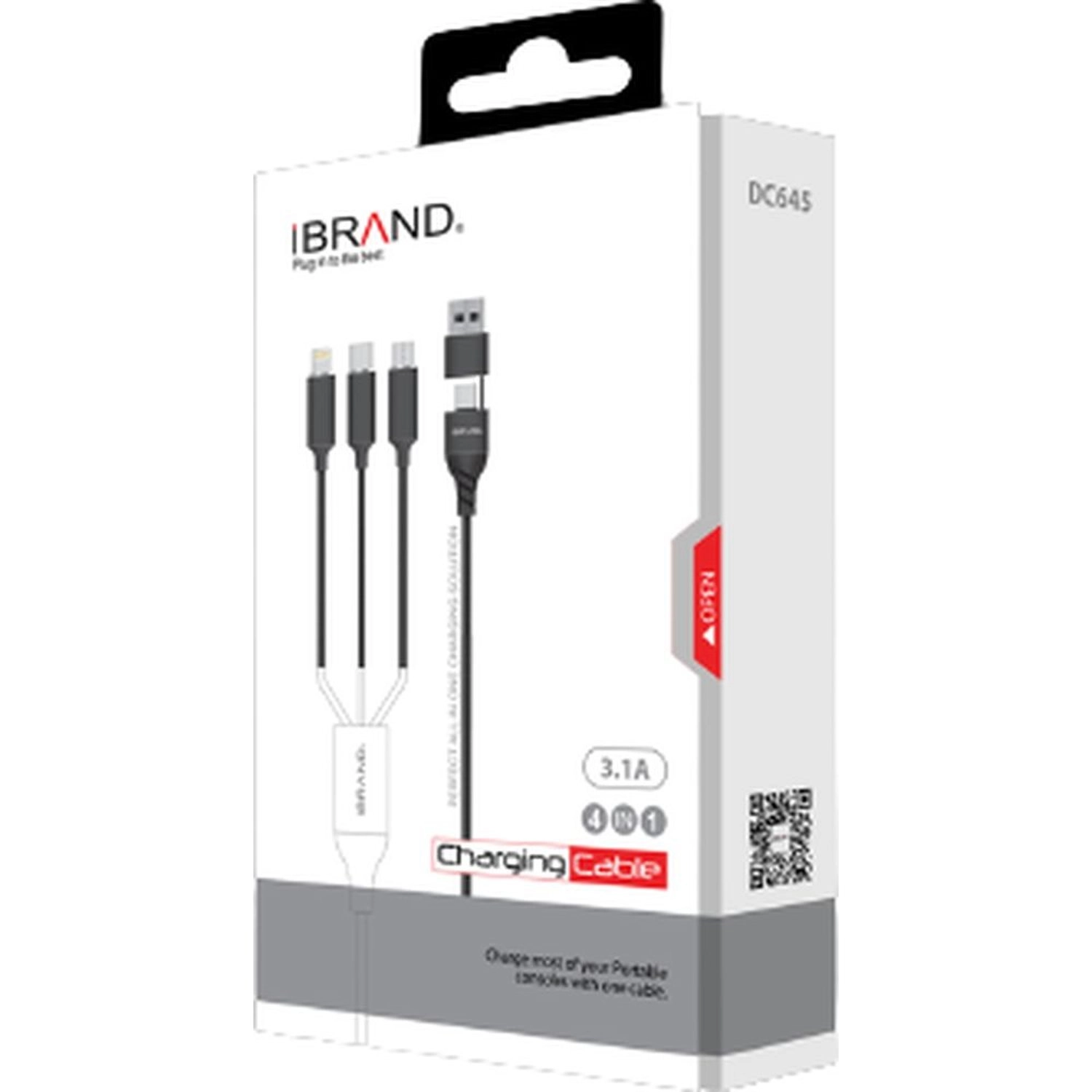 4 in 1 USB Cable USB-A to USB-C 1.2m