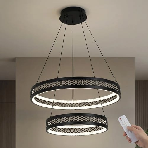 Double Circle LED Chandelier - 3000K–6000K Dimmable