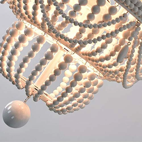 Wood Bead Chandelier - 8 Pcs 50*80cm White