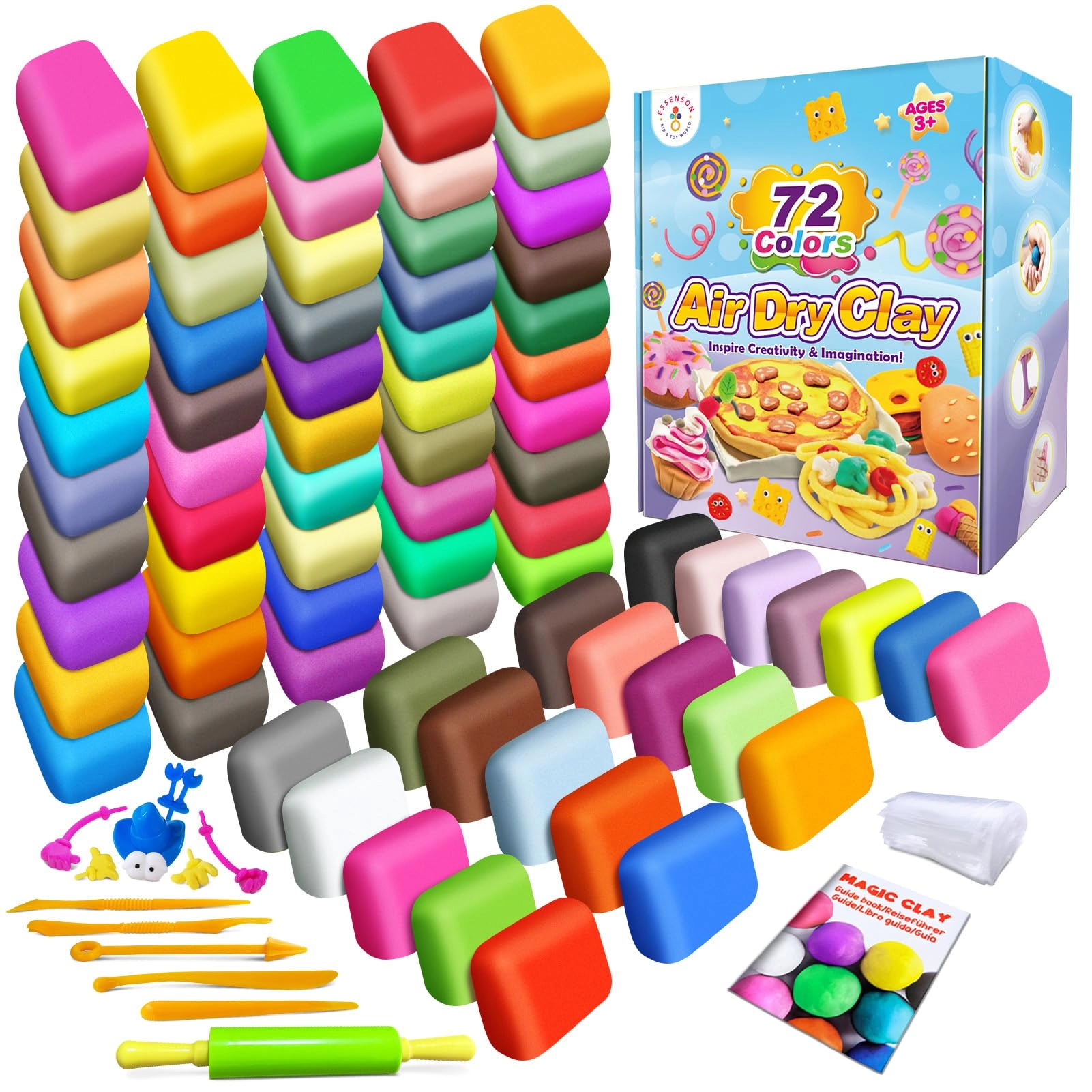 ESSENSON Air Dry Clay - 72 colors 3+ years