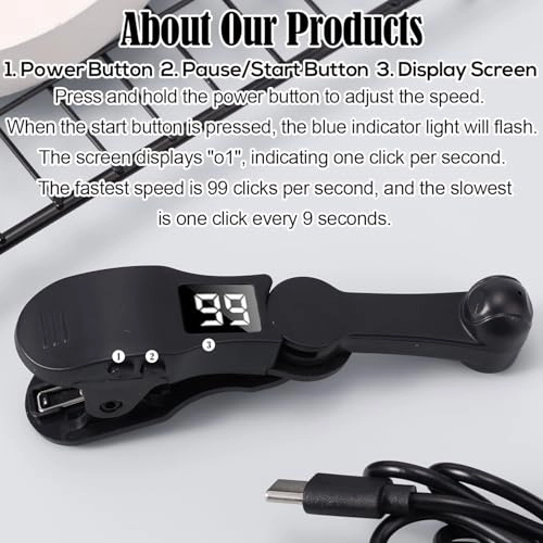 Smart Phone Auto Clicker - Speed Adjustable Anti-Slip Clip iPhone iPad Android