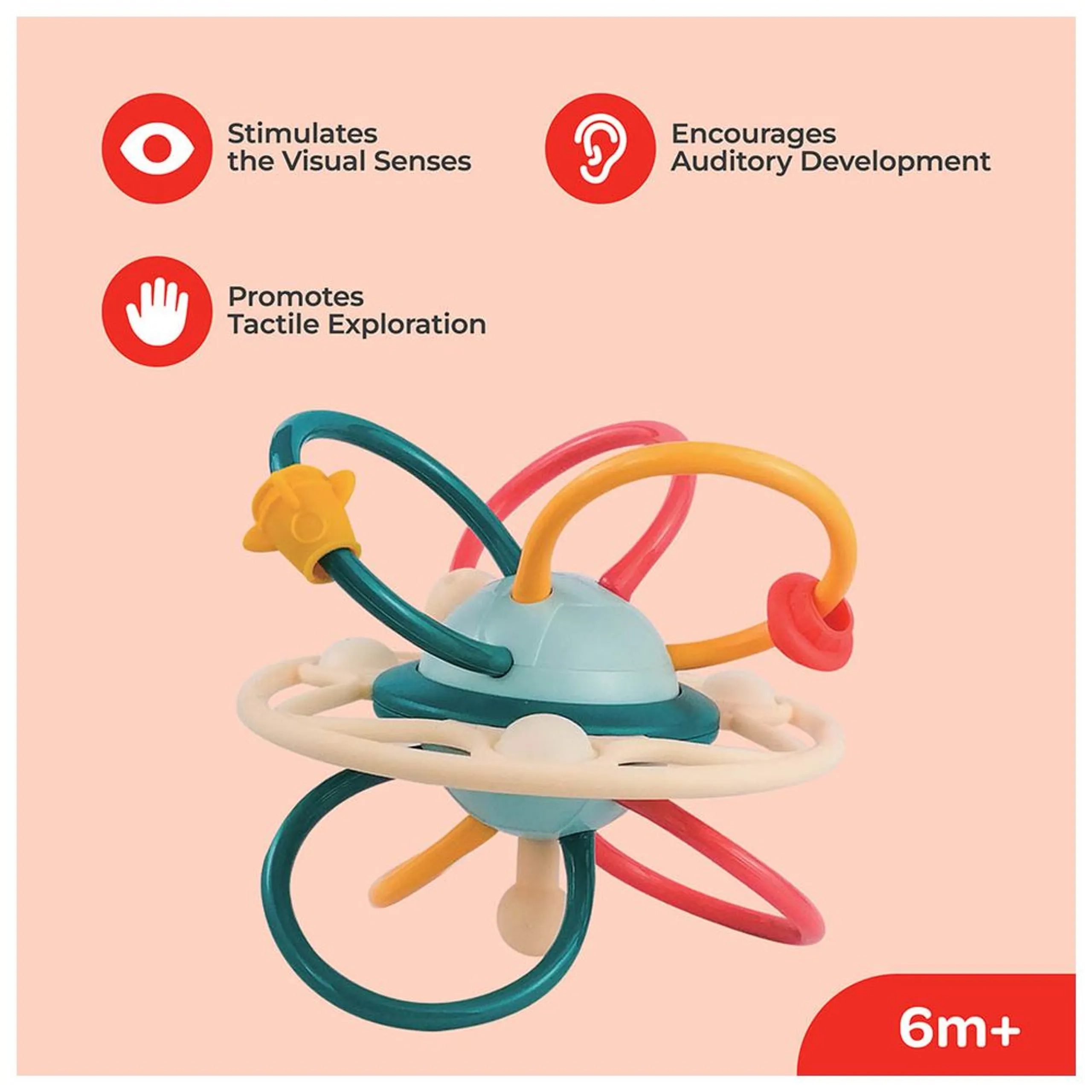 Spinny Rattle & Teether Activity Ball - 6 months BPA free