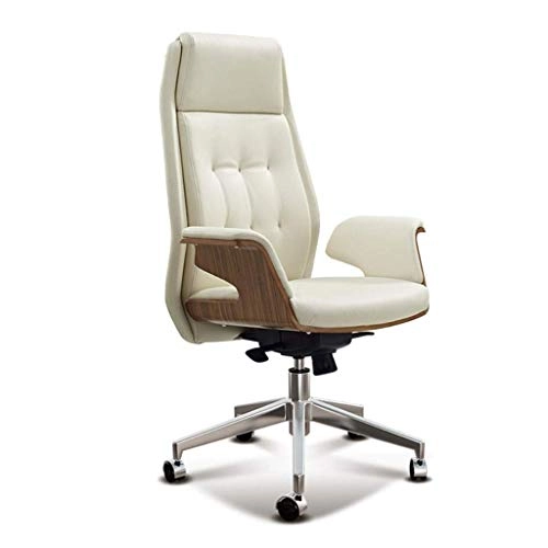 Desk Chair - PU Leather Brown High Back