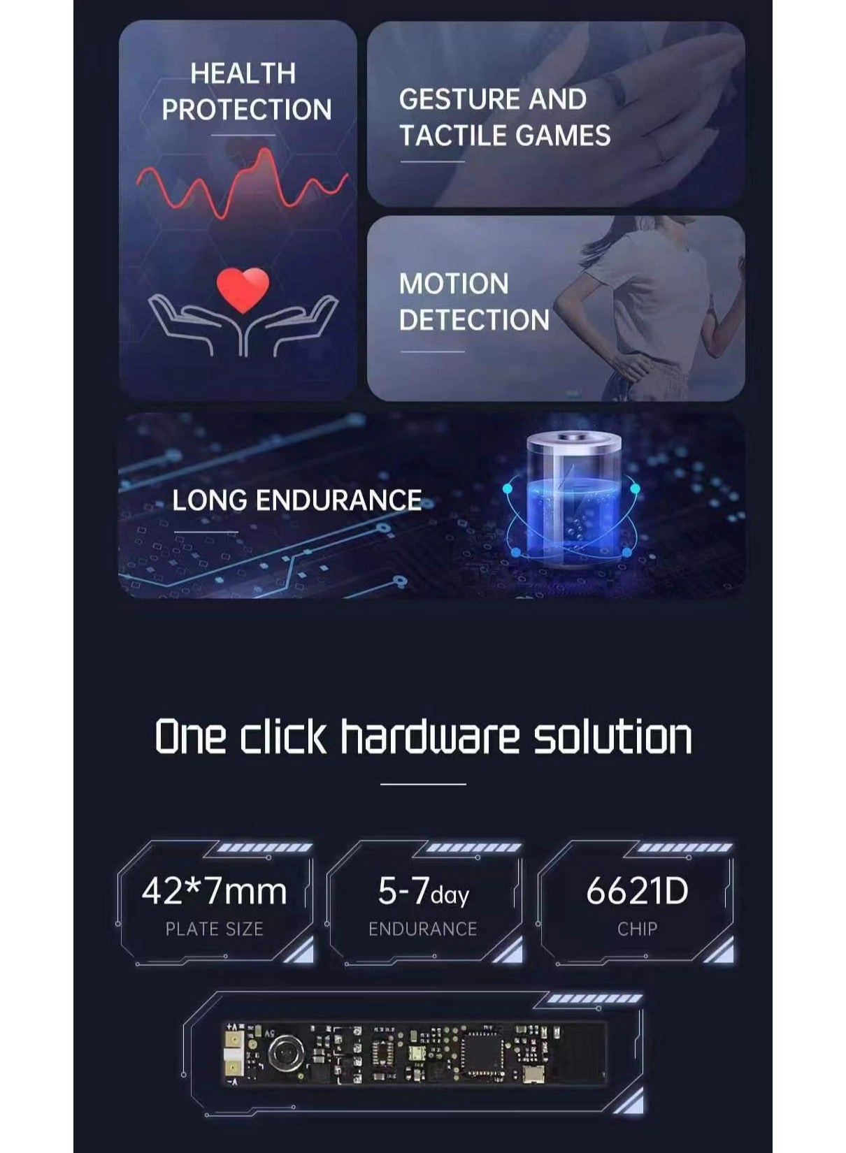 Smart Ring Health Tracker - IP68 Waterproof 10-Day Battery Sleep Tracker