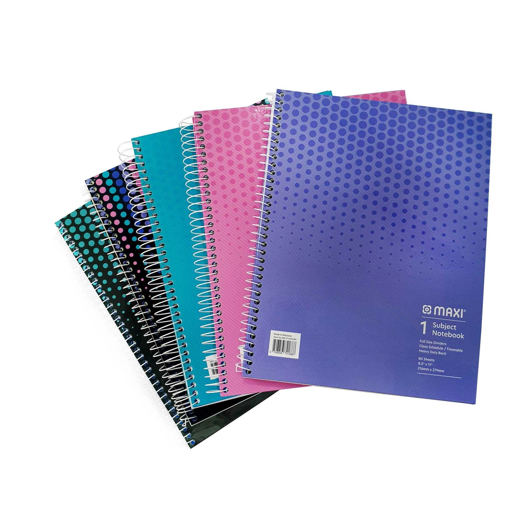Maxi Spiral 1 Subject Notebook 11x8.5inch Spiral - 80 Sheets