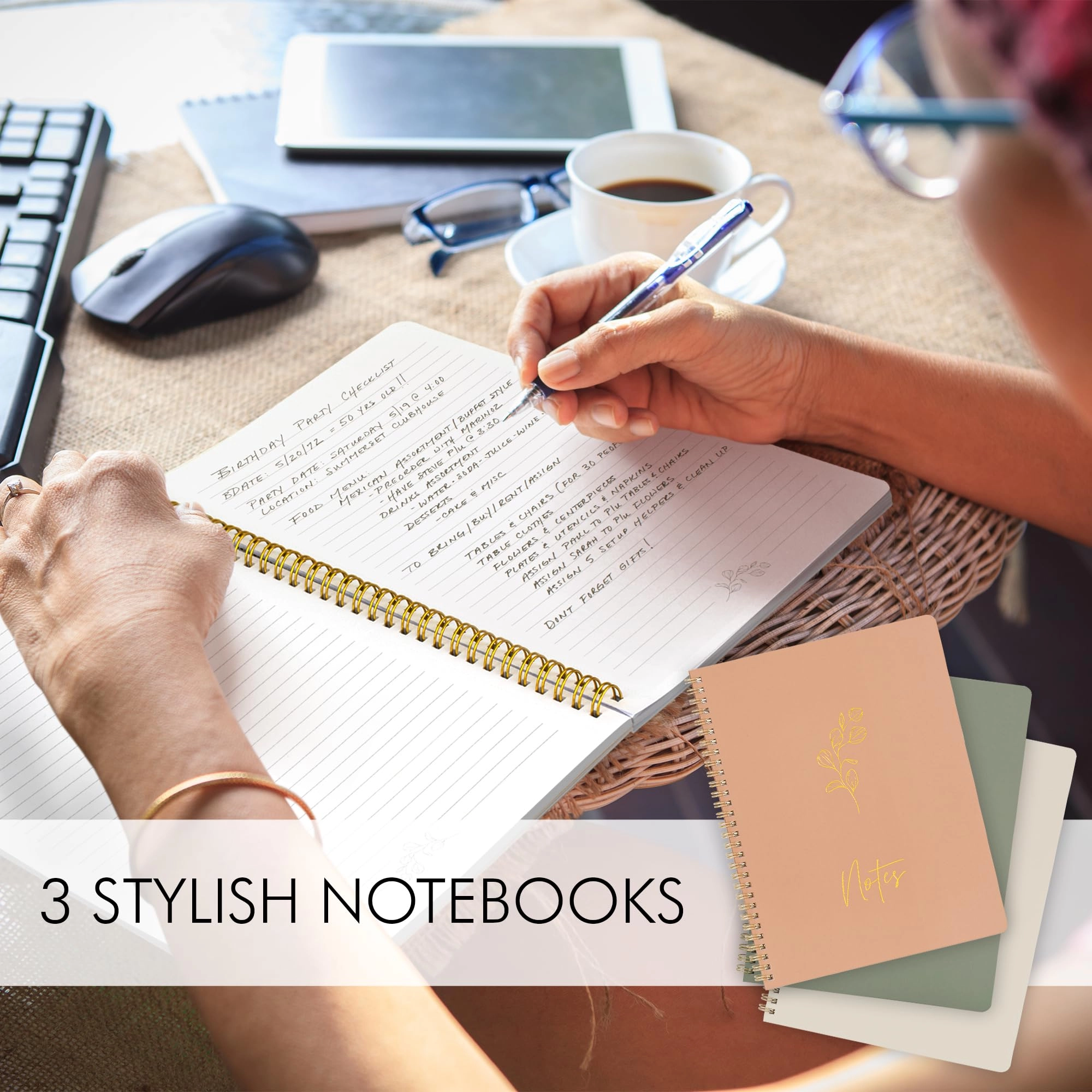 Aesthetic Spiral Notebook Large Spiral - Lined 100 Pages