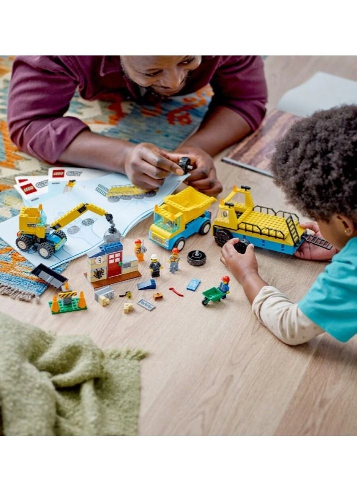 LEGO City Construction Trucks And Wrecking Ball Crane (60391)