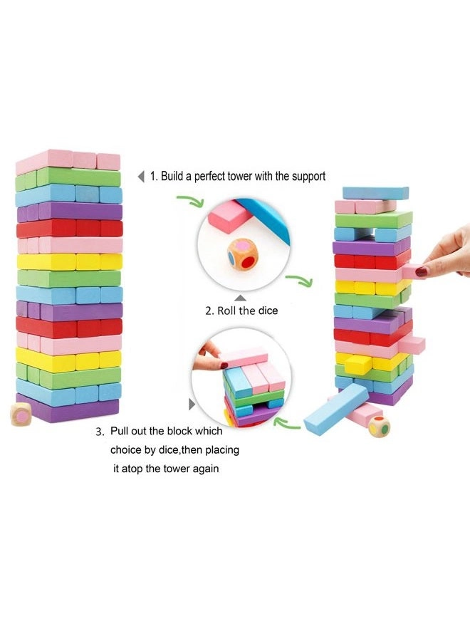 Wooden Stacking Board - Multicolor 48pcs