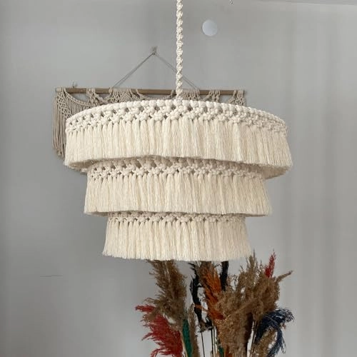 Bohemia Tassel Pendant Light - 24'' Leaf Beige