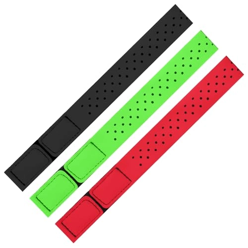 Heart Rate Monitor Band - 3 PCS Black Green Orange-Red