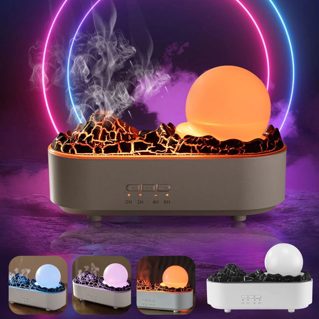 Lava Volcano Humidifier - USB Aroma Diffuser 3D Flame Ball
