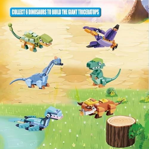 Dinosaur Set - Tyrannosaurus Triceratops Brontosaurus Ankylosaurus Mosasaurus Pterosaurs 407 pcs fantasy