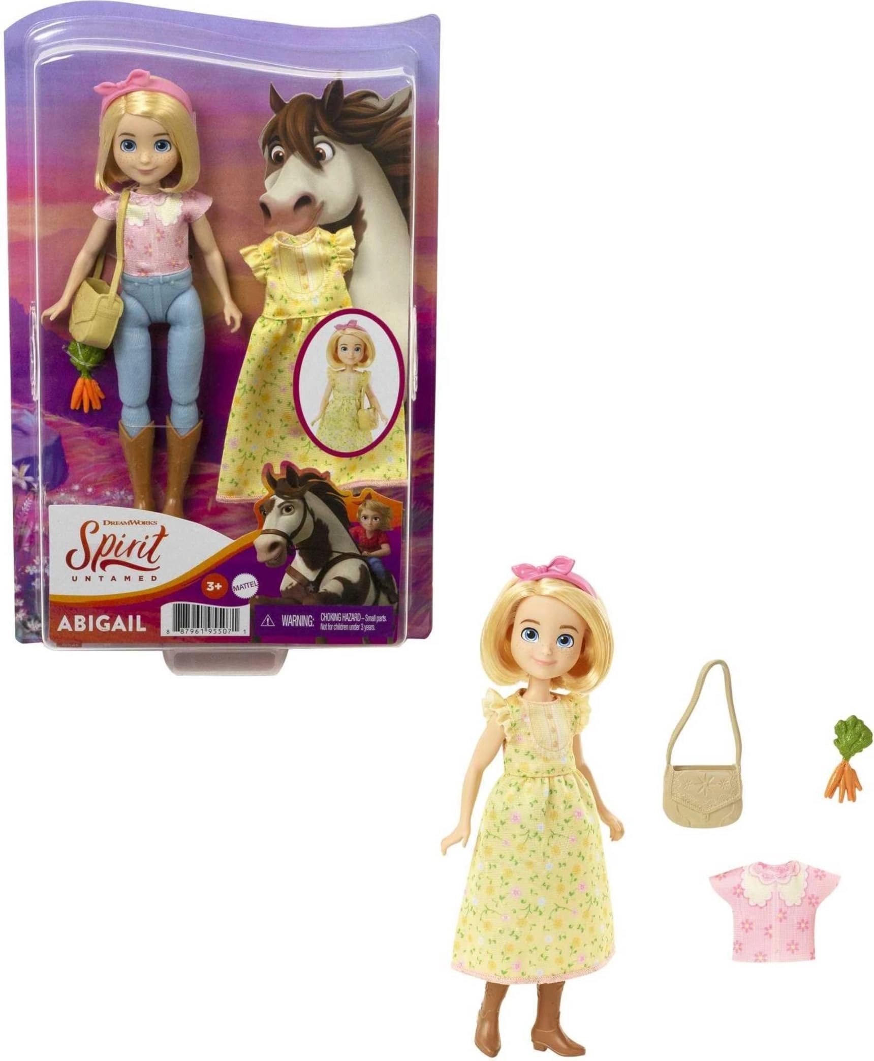 Mattel Abigail Doll - 7 Movable Joints + Boomerang Horse - Soft Mane & Tail Ages 3+