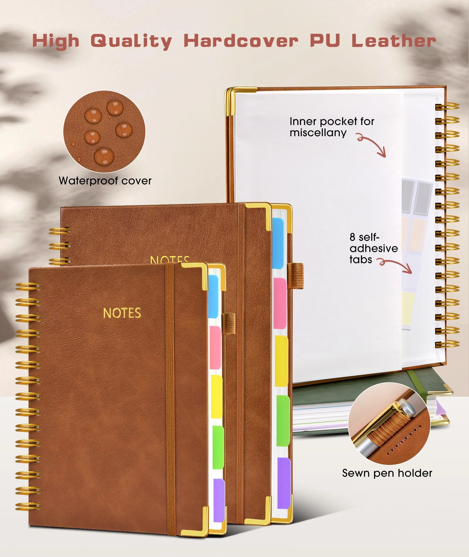Hardcover Spiral Notebook A5 Spiral - Lined 300 Pages