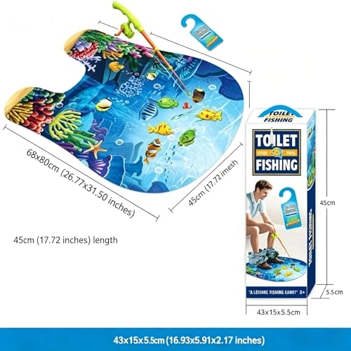 Toilet Fishing Game - Ocean Mat & Fishing Rod