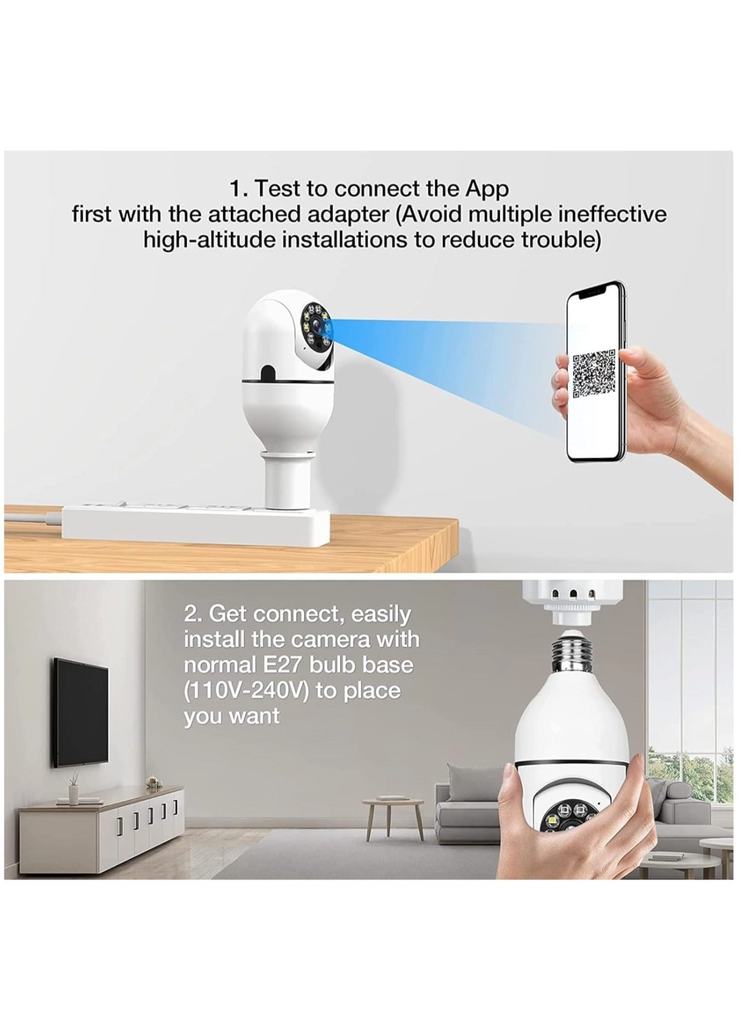 WiFi Light Bulb Camera 1080P Pack