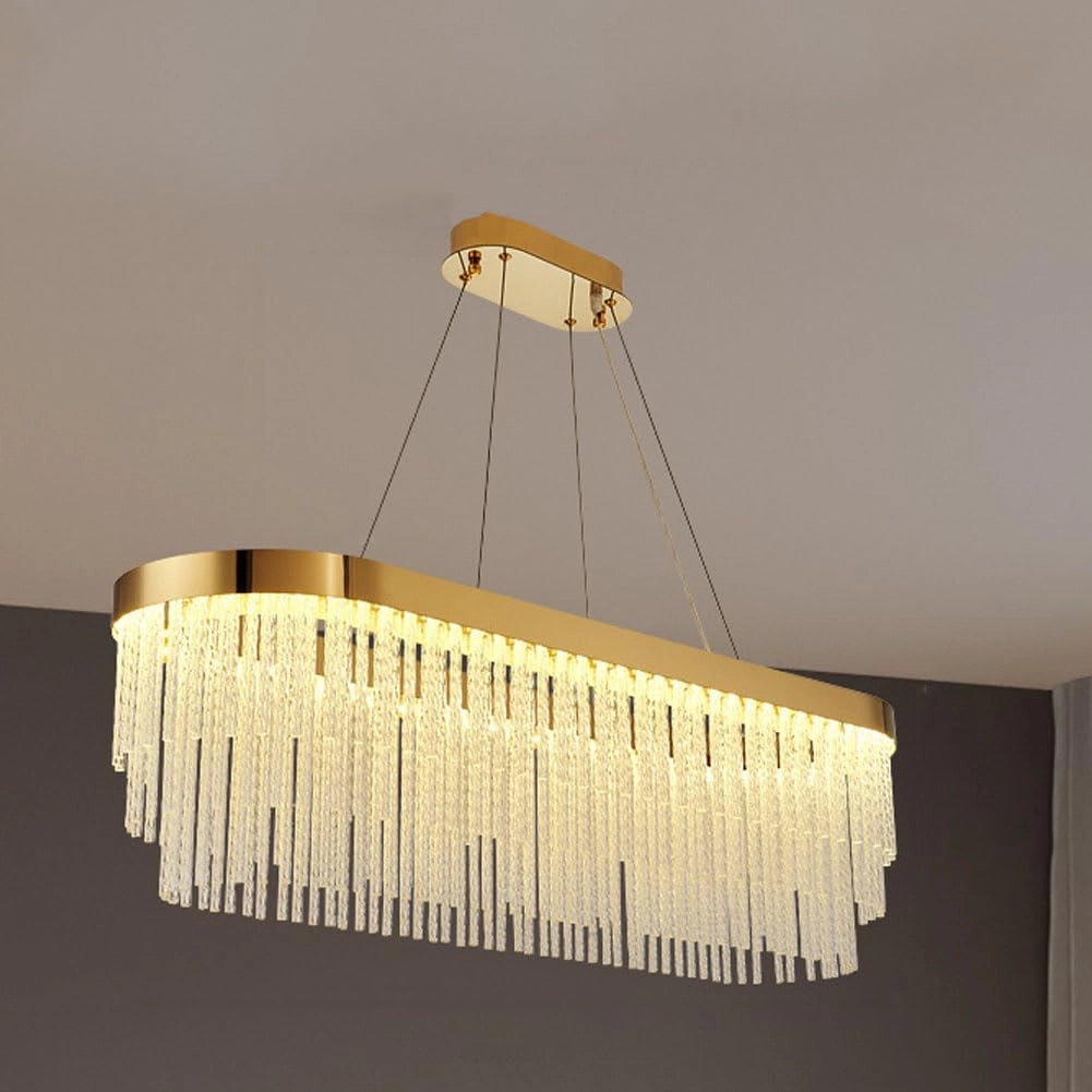 Crystal Chandelier - Golden tricolor light 100*38*30cm