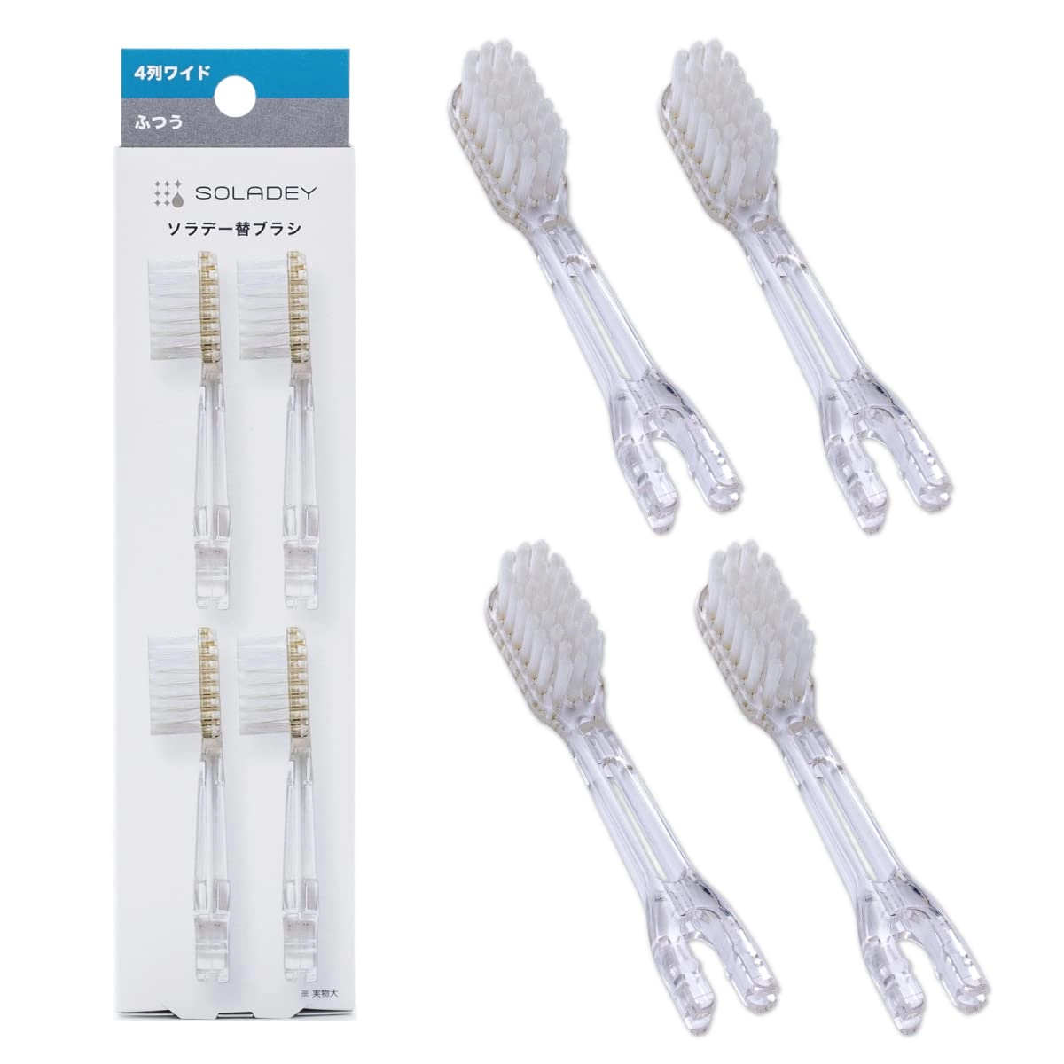 Soladey Ionic Toothbrush Replacement Brush Heads Refill - 4 Count Medium