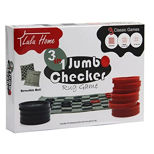 Giant Checkers - 3-in-1 Jumbo Reversible Rug
