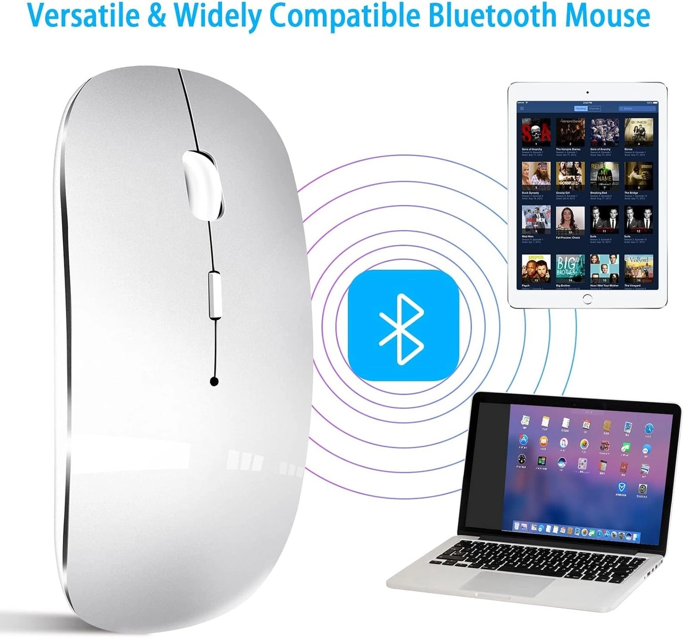 LED Rechargeable Slim Silent Mouse - Wireless