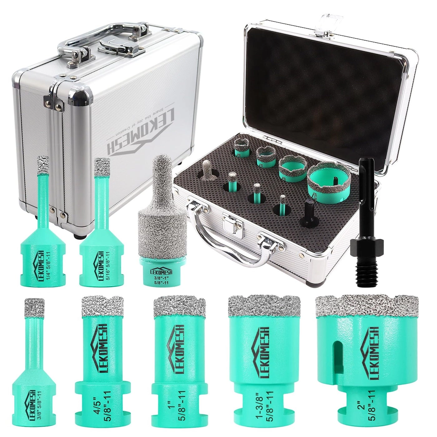 LEKOMESH Diamond Core Drill Bits - diamond and steel 9pcs