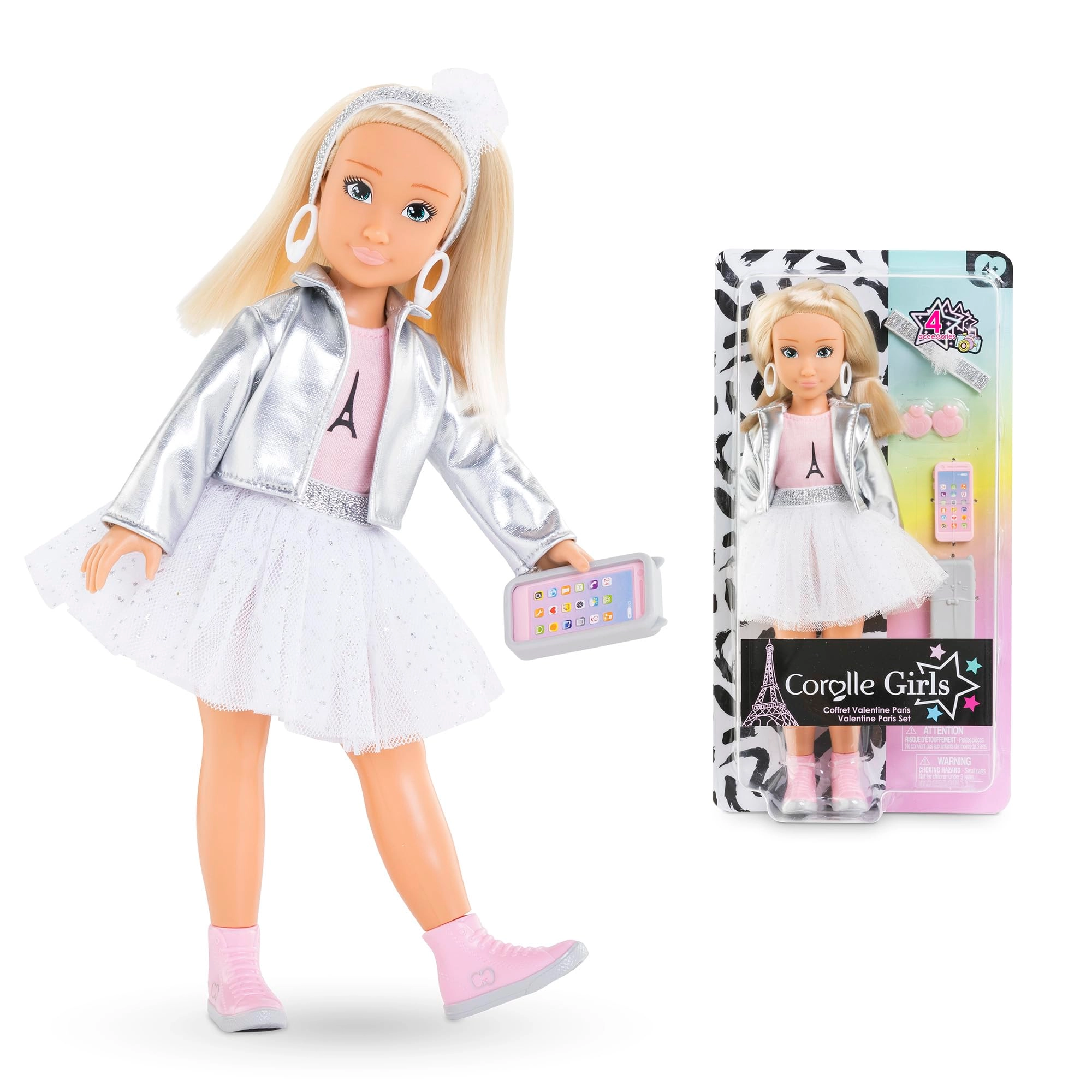 Corolle Valentine Dressing Doll - 28 cm Plush fabric Paris Fashion Week Look Ages 4+