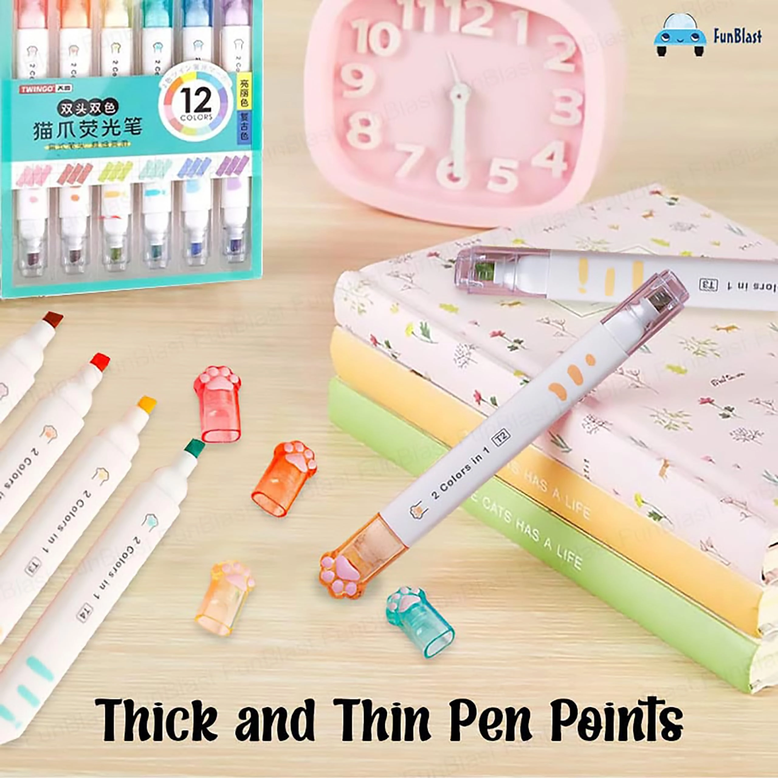 Cute Cat Paw Highlighter Pen - Multicolor Chisel