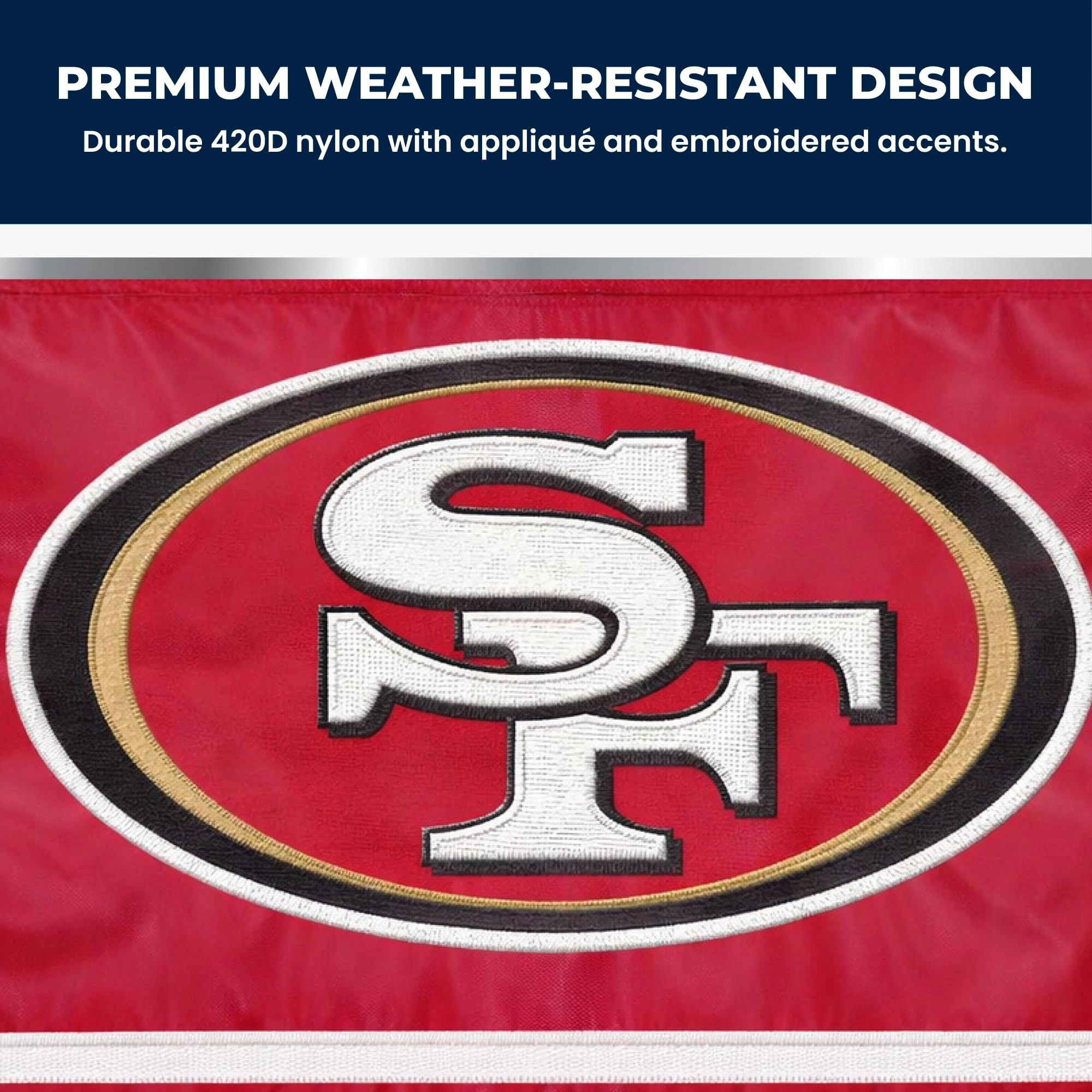 San Francisco 49ers Applique Banner Flag - 1 Game Day, Outdoor Events, Sports & Tailgating
