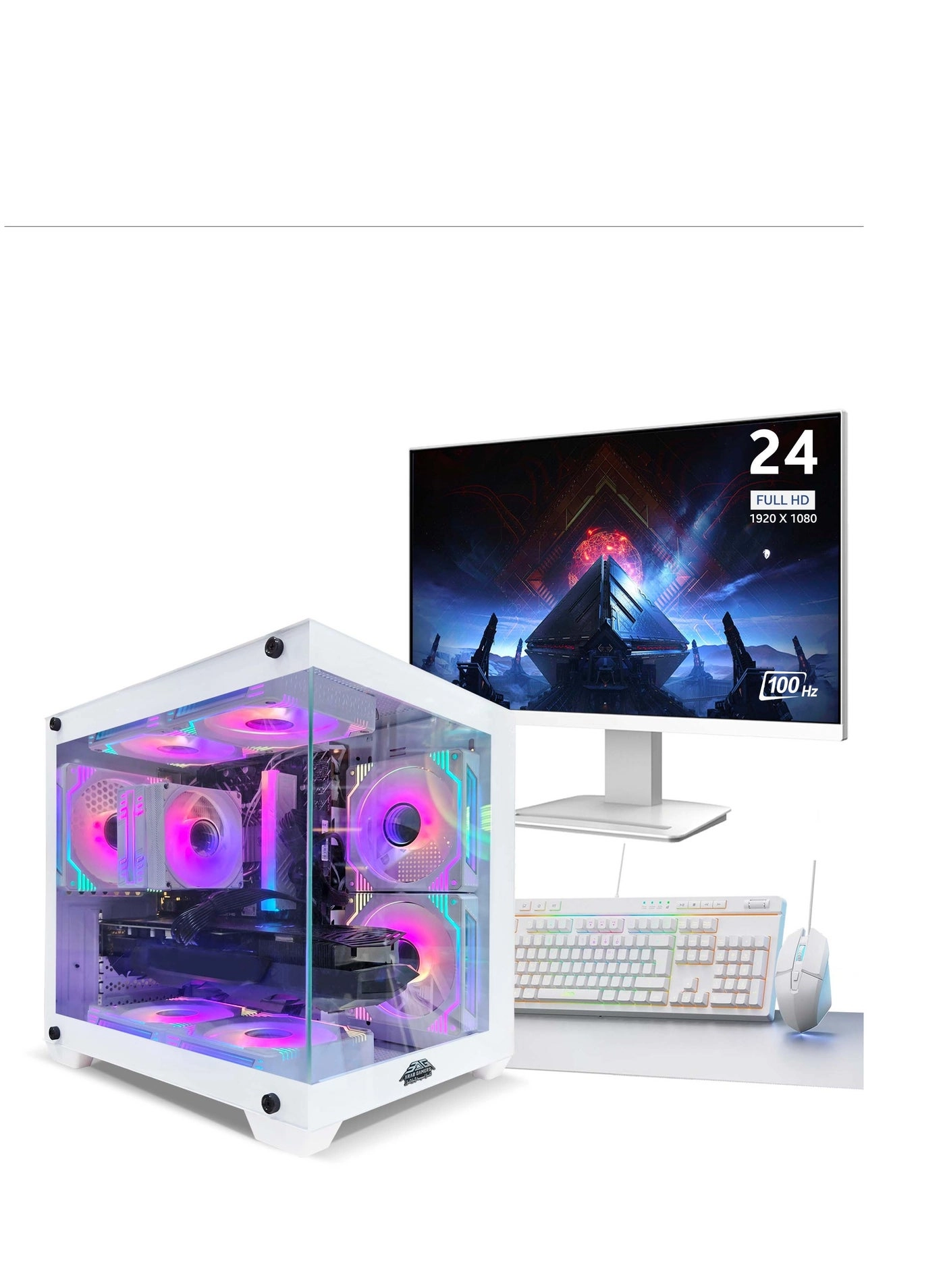 Arab Gamers All In One Gaming PC + FHD Monitor + Keyboard & Mouse - 16GB 24 inch Intel Core i5-12400F
