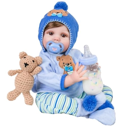 Reborn Baby Doll - 22 Inch Vinyl Boy Teddy Theme Ages 3+