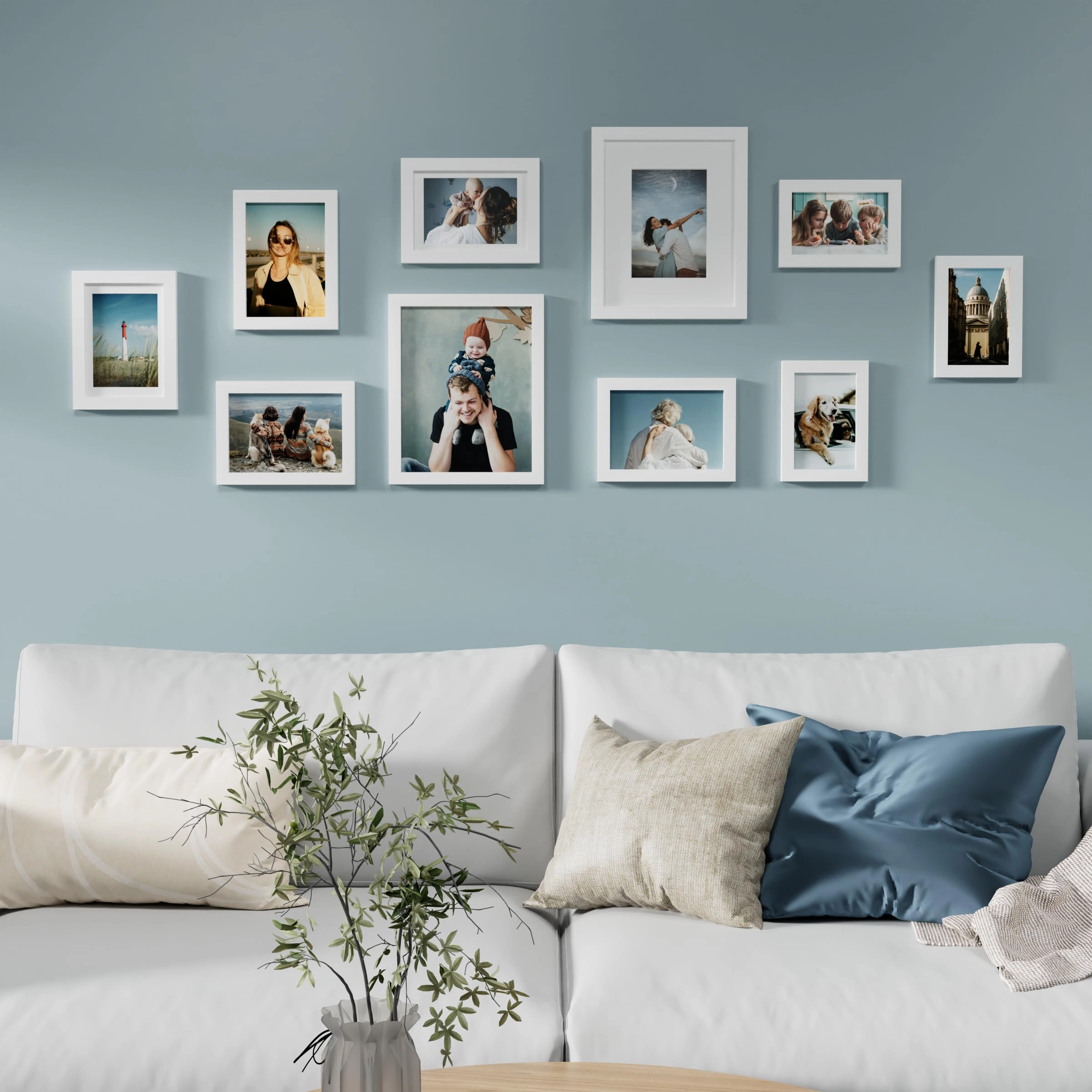 Picture Frames Set - 10 Pack Rustic Grey