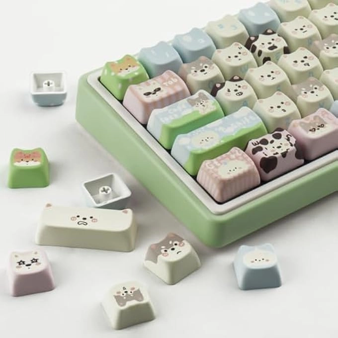 PBT KEYCAPS - 140 Keys Pink MAO Profile