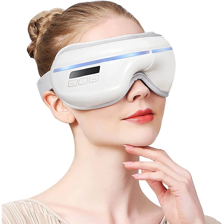 Techsouk Smart Eye Massager - Heat Compress Vibration Bluetooth
