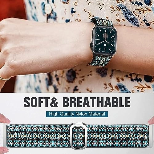 Watch Band for H80 1.47 Inch - Cotton Blue Grid 125-220 mm