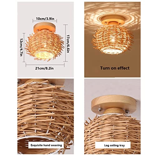 Bamboo Flush Ceiling Light