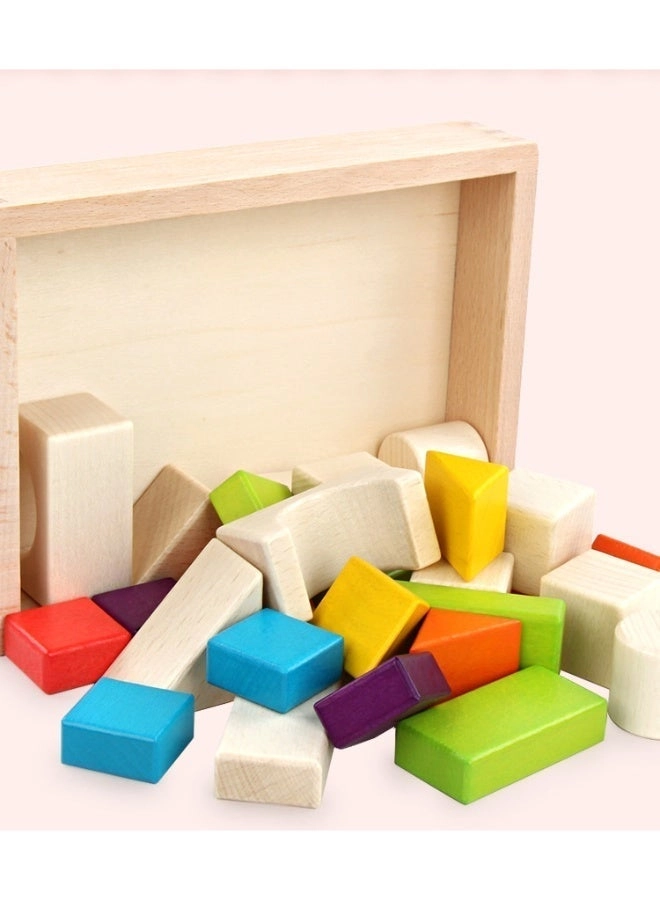 Wooden Building Blocks Set - 30 pcs