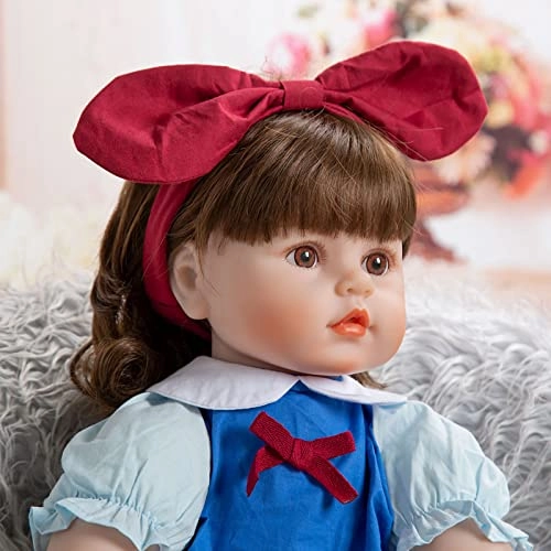 Reborn Baby Doll - 24 Inch Vinyl Cotton Body Pink Yarn Skirt Ages 3+