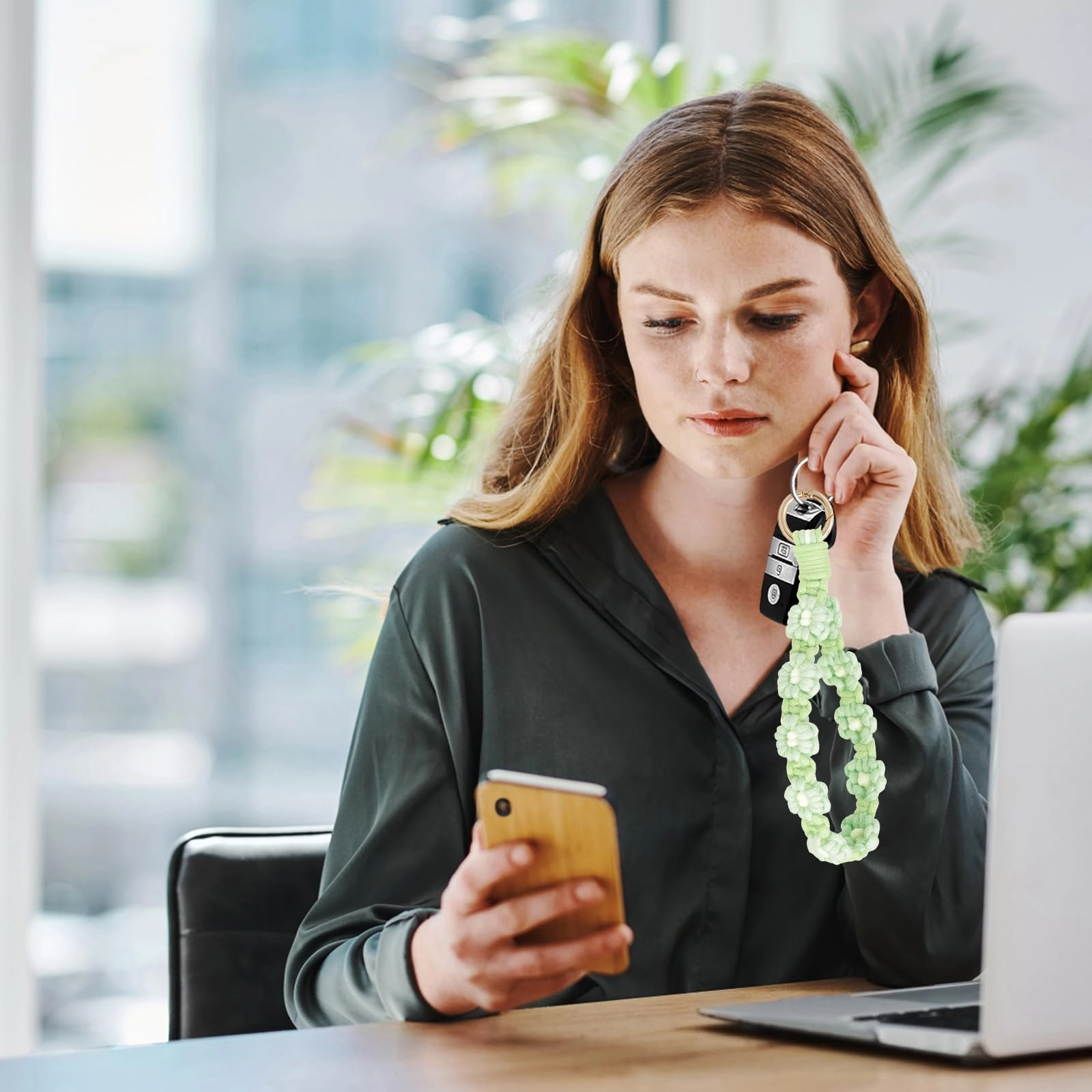 Boho Macrame Keychain - Car